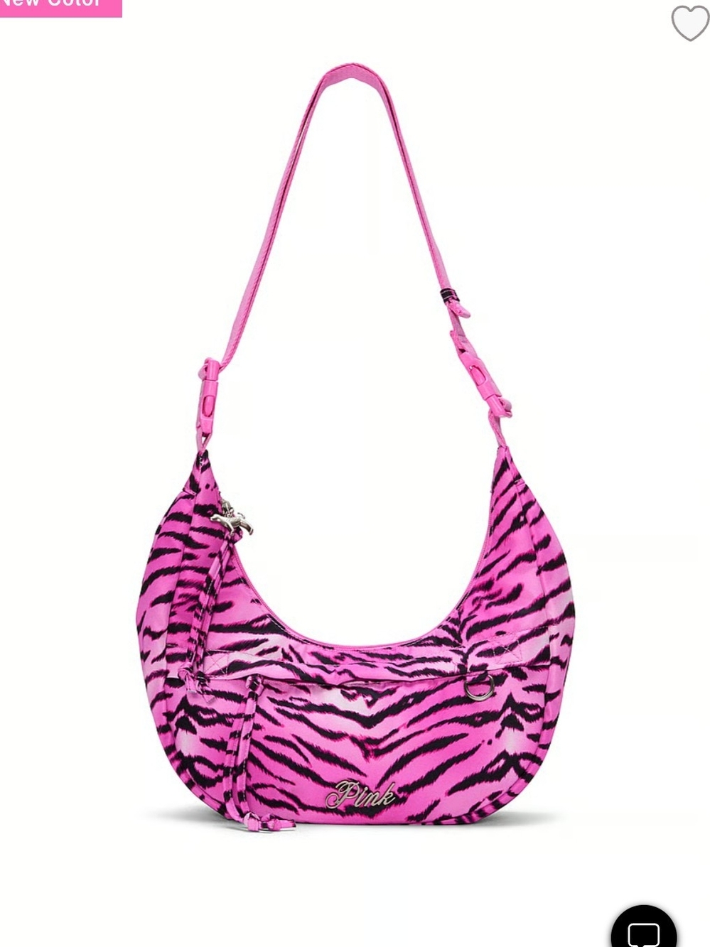 🆕 VICTORIA'S SECRET PINK Pink Zebra-Print Shoulder Bag - Picture 3 of 7